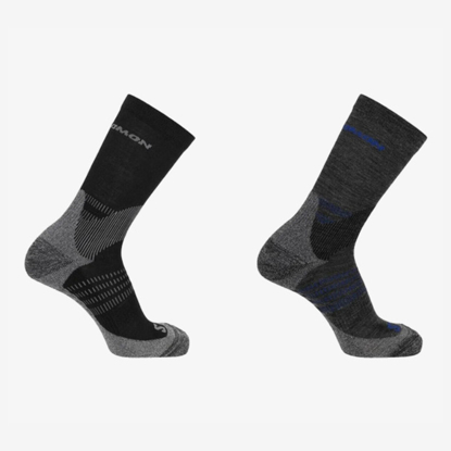 SALOMON pohodne nogavice 2083200 X ULTRA ACCESS CREW 2-PACK anthracite/black