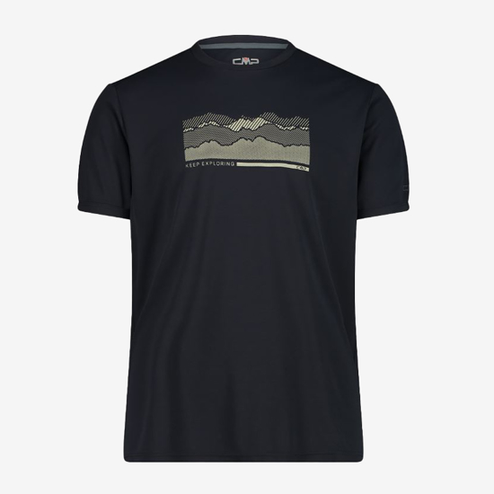 CMP m majica 30T5057 08UT ROUND NECK T-SHIRT WHIT CMP LOGO antracite graffite