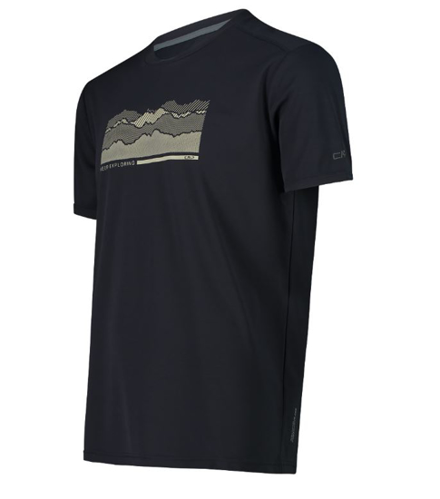 CMP m majica 30T5057 08UT ROUND NECK T-SHIRT WHIT CMP LOGO antracite graffite
