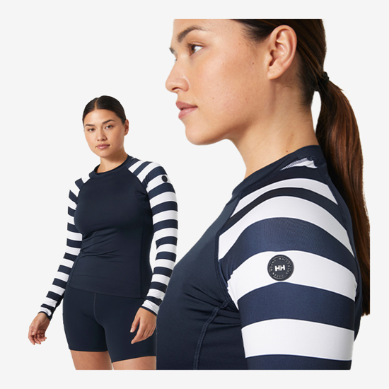 	HELLY HANSEN ž uv majica 34321 599 WATERWEAR RASHGUARD navy stripe