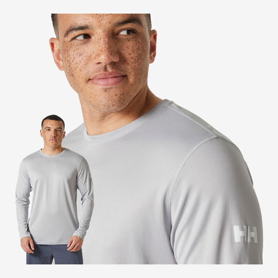 HELLY HANSEN m majica 49582 853 HH TECH CREW LONG SLEEVES 2.0 grey fog