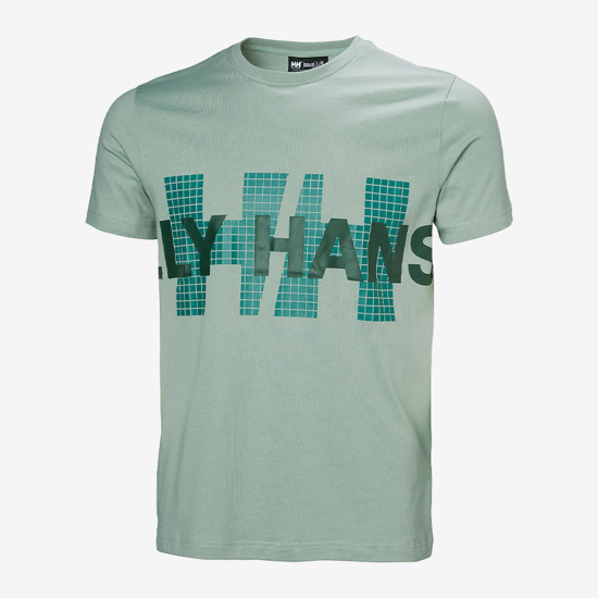 HELLY HANSEN m majica 54599 484 CORE GRAPHIC T-SHIRT 2.0 eucalyptus