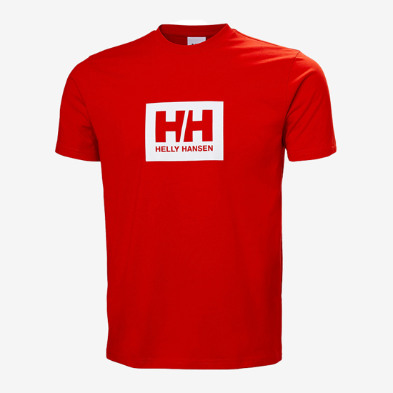 HELLY HANSEN m majica 54597 222 HH BOX T-SHIRT 2.0 alert red