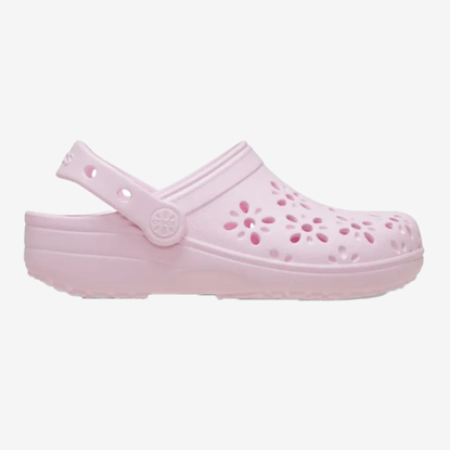 CROCS classic floral cutout clog 210943 pink milk