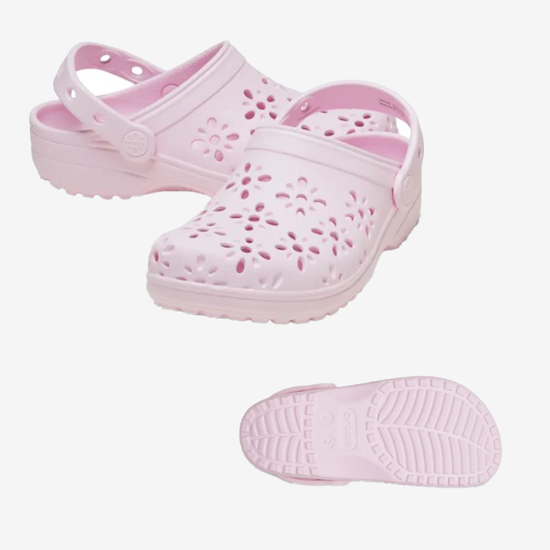 CROCS classic floral cutout clog 210943 pink milk