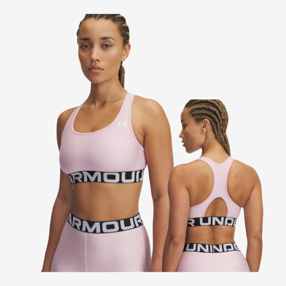 UNDER ARMOUR ž trening top 1383544-647 HEATGEAR ARMOUR MID BRANDED SPORTS BRA prime pink white