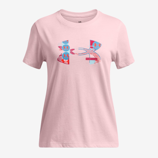 UNDER ARMOUR otr majica 1389769 647 BIG LOGO UA FILL prime pink stream