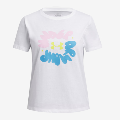 UNDER ARMOUR otr majica 1389765 100 BUBBLE WORDMARK white prime pink