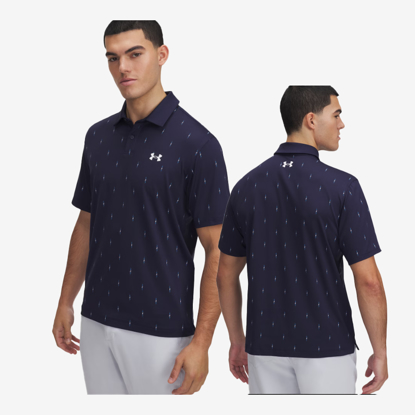 UNDER ARMOUR m golf majica 1383715-413 TEE TO GREEN PRINTED midnight navy white