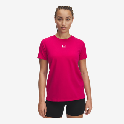 UNDER ARMOUR ž majica 1383648-681 RIVAL CORE SHORT SLEEVE shaded fuchsia white