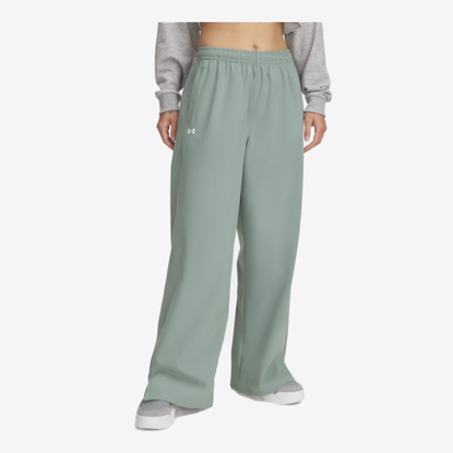 UNDER ARMOUR ž hlače 1386453-348 RIVAL WIDE LEG PANTS silica green white