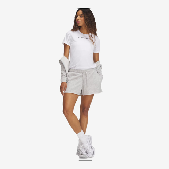 UNDER ARMOUR ž hlače 1389657-011 RIVAL TERRY SHORTS mod gray light heather white