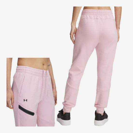 UNDER ARMOUR ž hlače 1379846-647 UNSTOPPABLE FLEECE JOGGERS prime pink