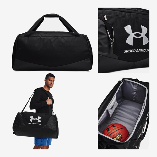 UNDER ARMOUR torba 1369224-001 UNDENIABLE 5.0 LARGE DUFFLE BAG black metallic silver