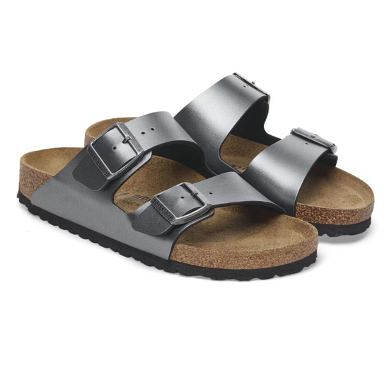 BIRKENSTOCK natikači 1029224 ARIZONA METALIC -narrow- metallic black