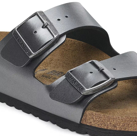 BIRKENSTOCK natikači 1029224 ARIZONA METALIC -narrow- metallic black