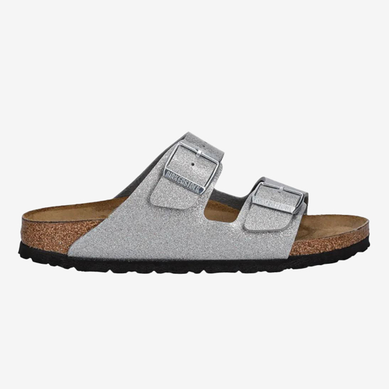 BIRKENSTOCK natikači 1029468 ARIZONA KIDS -narrow- sparkling light silver