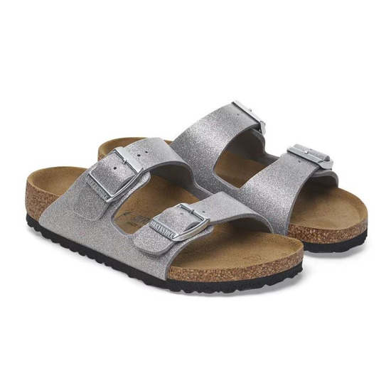 BIRKENSTOCK natikači 1029468 ARIZONA KIDS -narrow- sparkling light silver