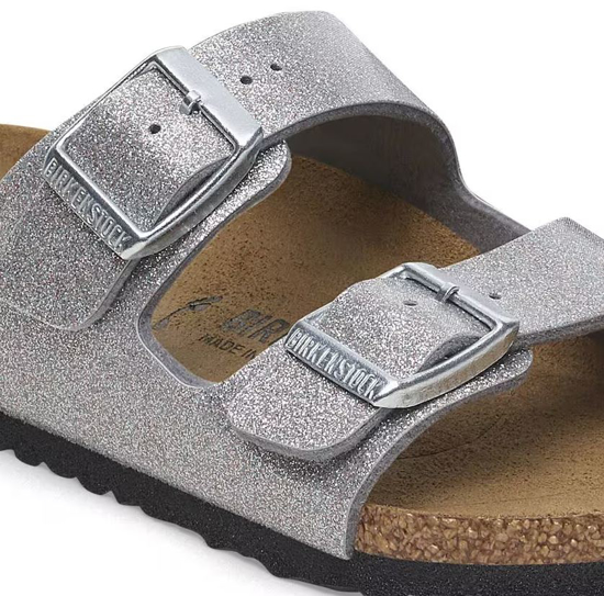 BIRKENSTOCK natikači 1029468 ARIZONA KIDS -narrow- sparkling light silver