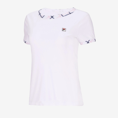 FILA ž tenis majica FBL251321 0515 YAMILA white check comb