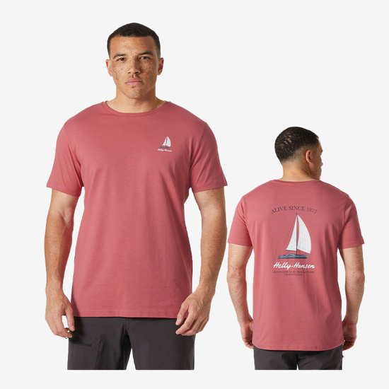 HELLY HANSEN m majica 54601 137 SHORELINE T-SHIRT 3.0 washed red