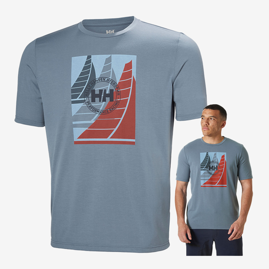 HELLY HANSEN m majica 34419 601 HP RACE GRAPHIC T-SHIRT washed navy