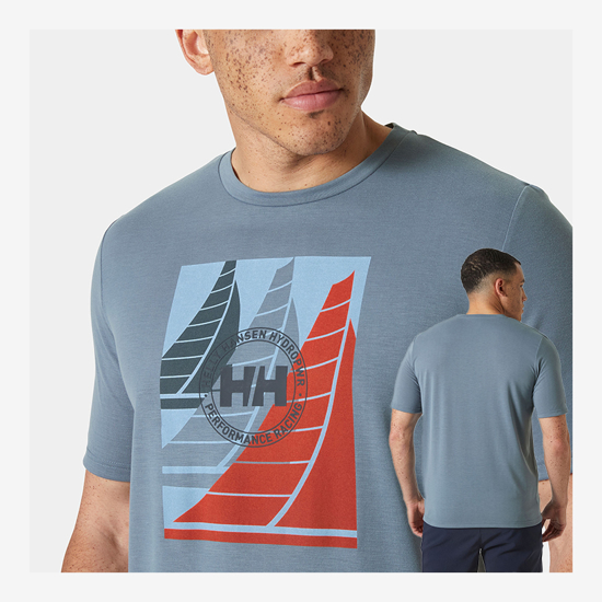 HELLY HANSEN m majica 34419 601 HP RACE GRAPHIC T-SHIRT washed navy
