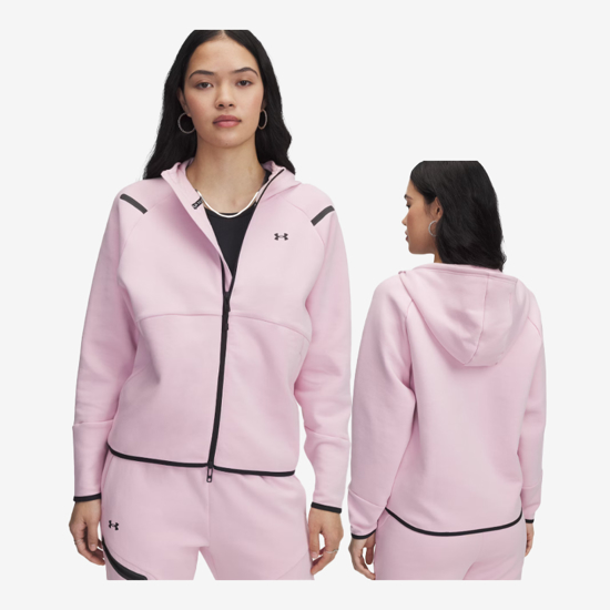 UNDER ARMOUR ž jopica 1379842-647 UNSTOPPABLE FLEECE FULL-ZIP prime pink white