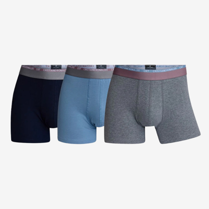 CR7 m spodnje hlače 8100-49-710 ORGANIC COTTON TRUNKS 3-PACK light blue grey black