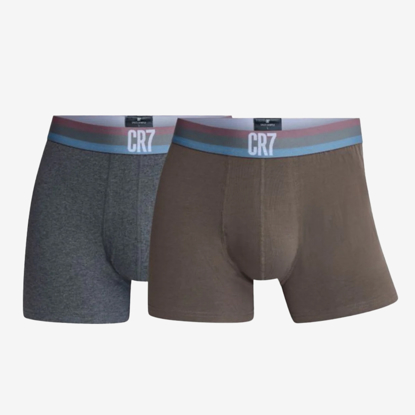 CR7 m spodnje hlače 8302-49-570 COTTON BLEND TRUNK 2-PACK grey brown