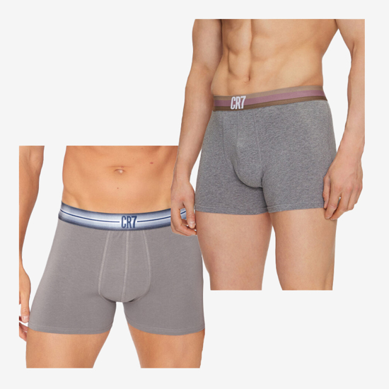 	CR7 m spodnje hlače 8302-49-570 COTTON BLEND TRUNK 2-PACK grey brown