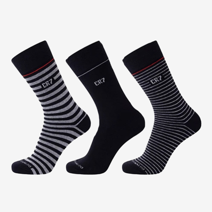 CR7 nogavice 8273-8000-160 CRISTIANO RONALDO 3-PACK SOCKS black grey