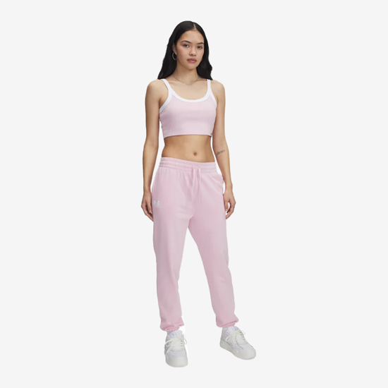 UNDER ARMOUR ž hlače 1382735-647 RIVAL TERRY JOGGERS prime pink