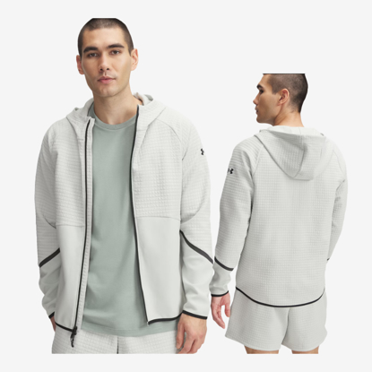 UNDER ARMOUR m jopica 1386543-377 UNSTOPPABLE FLEECE GRID FULL-ZIP hydro green black