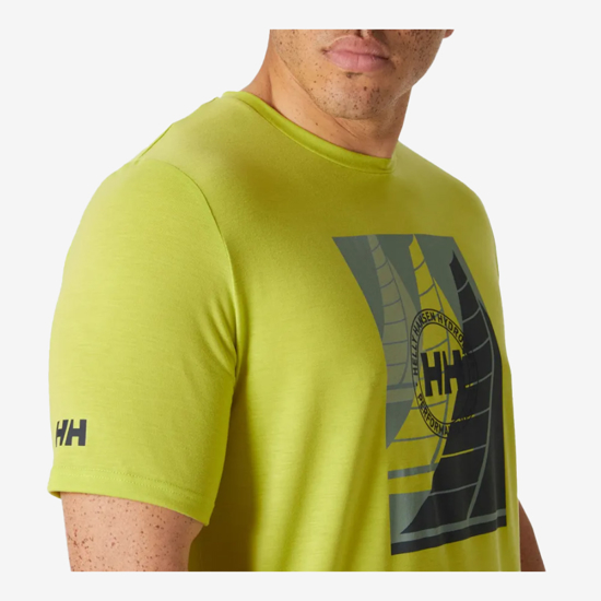 HELLY HANSEN m majica 34419 410 HP RACE GRAPHIC T-SHIRT cyber lime