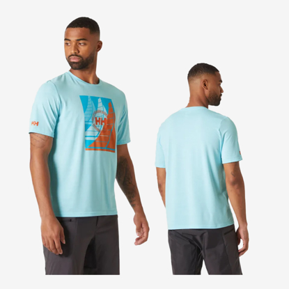HELLY HANSEN m majica 34419 607 HP RACE GRAPHIC T-SHIRT light cyan