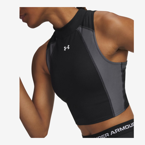 UNDER ARMOUR ž majica 6003985-001 HEATGEAR® RIB black castlerock white