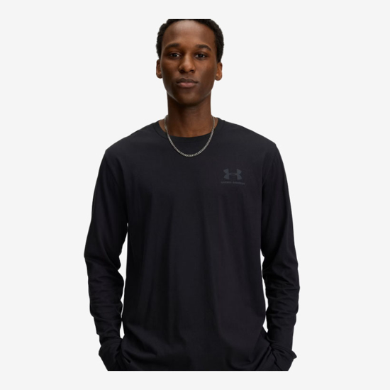 UNDER ARMOUR m majica 1329585-002 SPORTSTYLE LEFT CHEST LONG SLEEVE black pitch gray