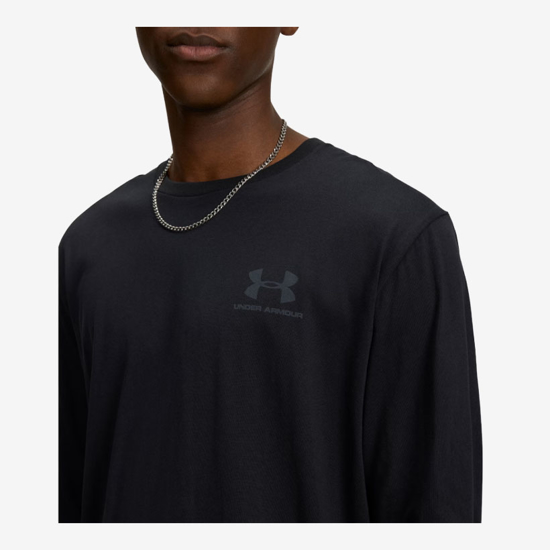 UNDER ARMOUR m majica 1329585-002 SPORTSTYLE LEFT CHEST LONG SLEEVE black pitch gray