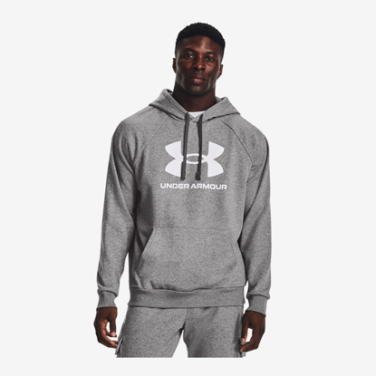 UNDER ARMOUR m kapucar 1379758-025 UA RIVAL FLEECE LOGO HOODIE castlerock light heather white
