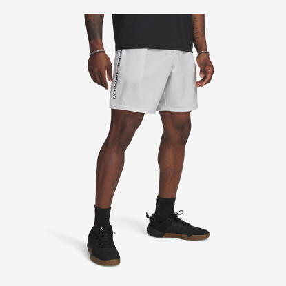 UNDER ARMOUR m hlače 1383356-023 TECH WOVEN WORDMARK SHORTS distant gray black