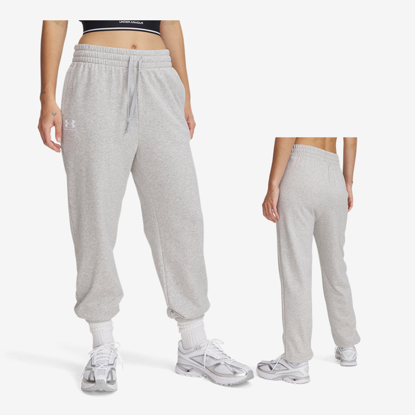 UNDER ARMOUR ž hlače 1382735-011 RIVAL TERRY JOGGERS pink mod grey