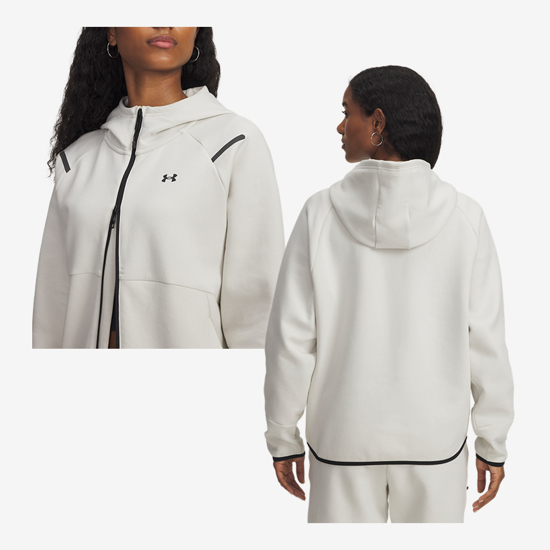 UNDER ARMOUR ž jopica 1379842-110 UA UNSTOPPABLE FLEECE FULL-ZIP summit white