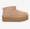 UGG ž škornji CLASSIC ULTRA MINI PLATFORM sand-san