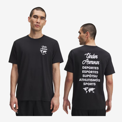 UNDER ARMOUR m majica 6004143-001 SPORTS WORDMARK SHORT SLEEVE black white