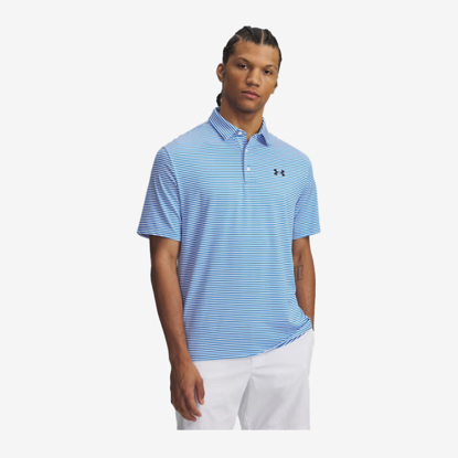 UNDER ARMOUR m golf majica 1378676-402 PLAY OFF 3.0 STRIPE POLO SHIRT blue atlantis white midnight navy