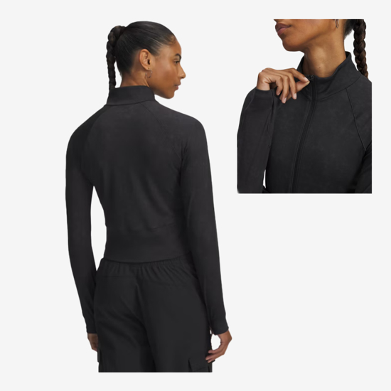 UNDER ARMOUR ž jopica 6007093-001 MERIDIAN SUEDE EFFECT FULL-ZIP black
