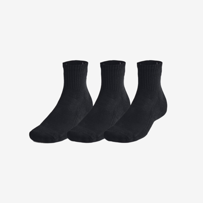 UNDER ARMOUR nogavice 1386372-001 TRAINING COTTON 3-PACK QUARTER SOCKS black
