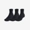 UNDER ARMOUR nogavice TRAINING COTTON 3-PACK QUARTER SOCKS black