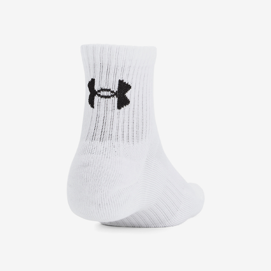 UNDER ARMOUR nogavice 1386372-100 TRAINING COTTON 3-PACK QUARTER SOCKS white